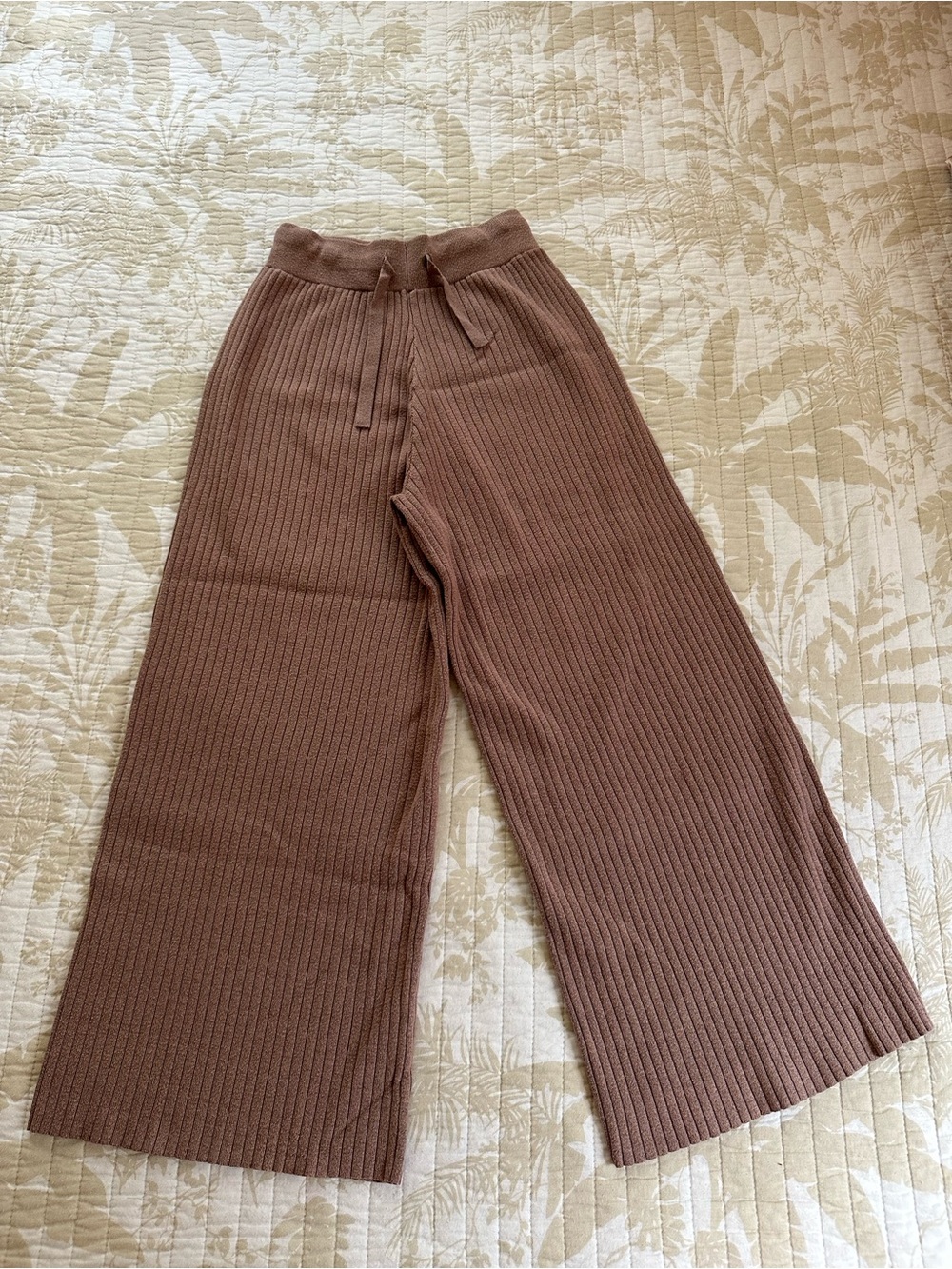Forever 21 Wide Leg Ribbed Knit Women’s Pants Brown Size Small